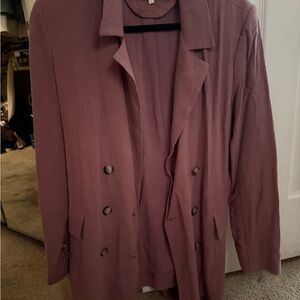 Free People Pink Blazer Lightweight Relaxed Fit